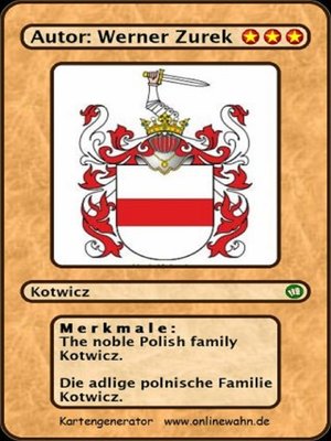 cover image of The noble Polish family Kotwicz. Die adlige polnische Familie Kotwicz.